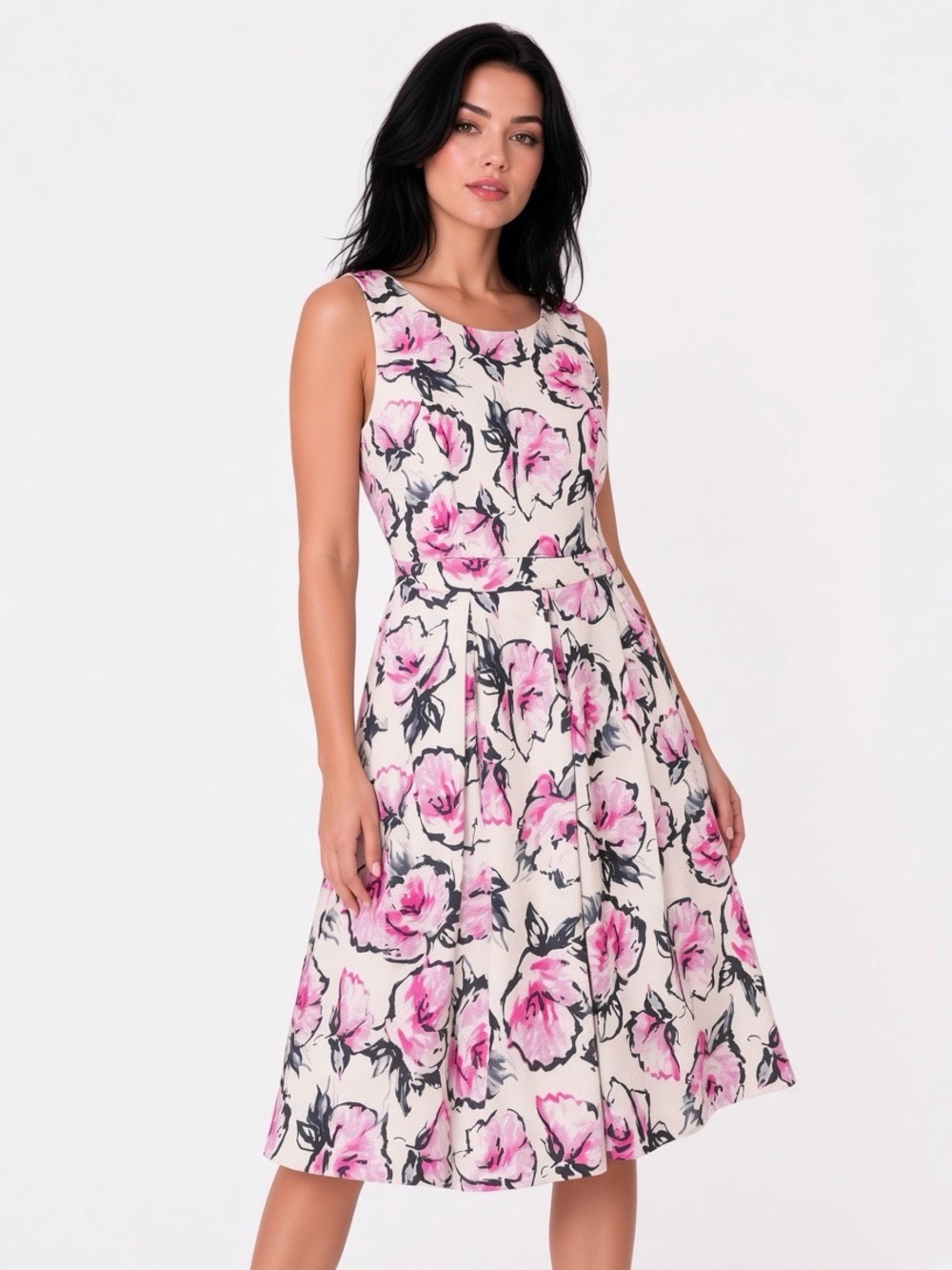$229 Karl Lagerfeld Paris Vivid Floral Midi Dress Size 10 NWT